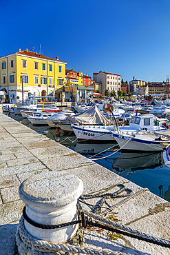 View of harbour and the old town, Rovinj, Istria, Croatia, Adriatic, Europe