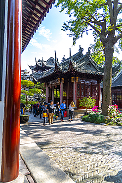View of traditional Chinese architecture in Yu Garden, Shanghai, China, Asia