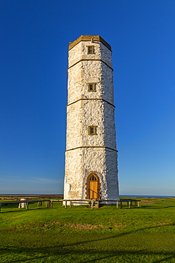 View of Old Flamborough Lighthouse, Flamborough Head, Bridlington, North Yorkshire, England, United Kingdom, Europe