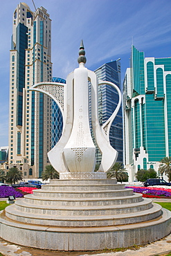 Tea Pot Sculpture, West Bay Central Financial District, Doha, Qatar, Middle East