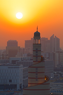 Kassem Darwish Fakhroo Islamic Cultural Centre at sunset, Doha, Qatar, Middle East