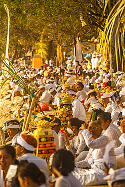 View of people on Kuta Beach for Nyepi, Balinese New Year Celebrations, Kuta, Bali, Indonesia, South East Asia, Asia