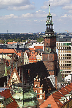 Old Town view from Marii Magdaleny Church, Wroclaw, Silesia, Poland, Europe