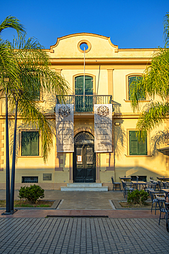 View of museum in Argostoli, capital of Cephalonia, Argostolion, Kefalonia, Ionian Islands, Greek Islands, Greece, Europe