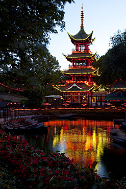 Oriental Temple, Tivoli Gardens, Copenhagen, Denmark, Scandinavia, Europe