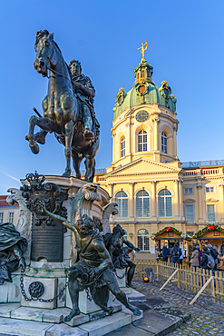 View of Christmas market at Charlottenburg Palace in Schloss Charlottenburg, Berlin, Germany, Europe