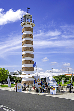 View of Belem Lighthouse on a sunny day, Lisbon, Portugal, Europe