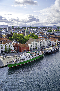 Aerial view of Stavanger skyline during daytime, Stavanger, Norway, Scandinavia, Europe