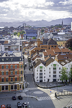 Aerial view of Stavanger skyline during daytime, Stavanger, Norway, Scandinavia, Europe