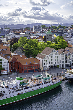 Aerial view of Stavanger skyline during daytime, Stavanger, Norway, Scandinavia, Europe