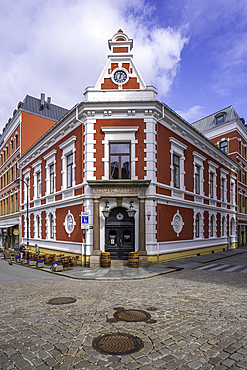 View of colourful architecture in old town during daytime, Stavanger, Norway, Scandinavia, Europe