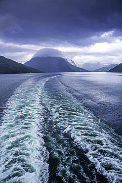 View of Nordfjorden from cruise ship during summer, Norway, Scandinavia, Europe