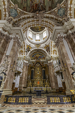 View of interior of St. Jakob Cathedral, Innsbruck, Tyrol Region, Austria, Europe