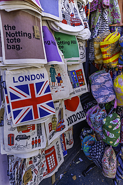 View of London souvenirs in shop in Kensington, Kensington during summer, Kensington, London, England, United Kingdom, Europe