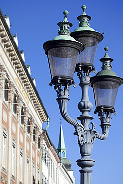 Ornate street lamp, Copenhagen, Denmark, Scandinavia, Europe