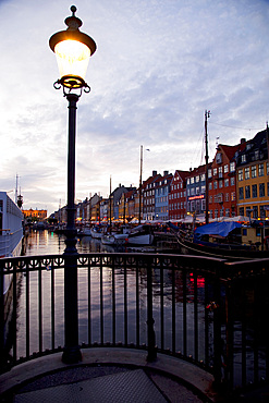 Nyhavn at dusk, Copenhagen, Denmark, Scandinavia, Europe