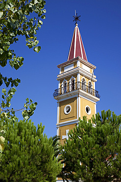 Church tower, Argassi, Zante, Ionian Islands, Greek Islands, Greece, Europe