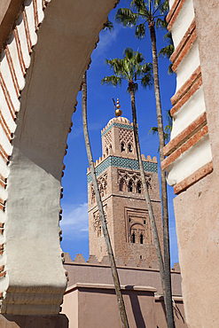 Minaret of the Koutoubia Mosque, Marrakesh, Morocco, North Africa, Africa