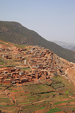 View of Berber Village in the Atlas Mountains, Morocco, North Africa, Africa