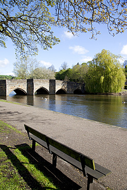 Bridge over the Wye River, Bakewell, Derbyshire, England, United Kingdom, Europe