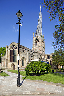 The crooked spire of St. Mary and All Saints Church, Chesterfield, Derbyshire, England, United Kingdom, Europe
