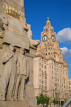 Royal Liver Building, Pier Head, Liverpool, Merseyside, England, United Kingdom, Europe