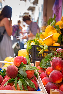 Fruit stall on Via C Cesario, Sorrento, Campania, Italy, Europe