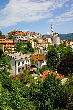 View of town and Duomo of San Martino, Belluno, Province of Belluno, Veneto, Italy, Europe