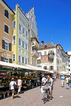 Market stall, Piazza Erbe Market, Bolzano, Bolzano Province, Trentino-Alto Adige, Italy, Europe