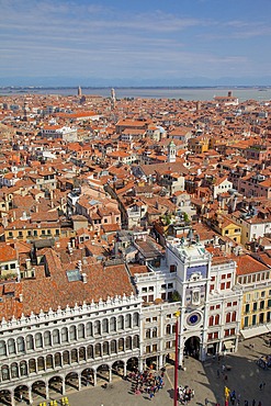 View from Campanile, Piazza San Marco, Venice, UNESCO World Heritage Site, Veneto, Italy, Europe