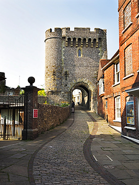 Lewes Castle Barbican on Castle Gate Lewes East Sussex
