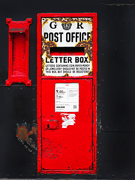 Post Box on the High Street in the Old Town Hastings East Sussex
