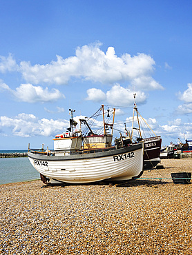 Boats on the Shingle at Hastings East Sussex