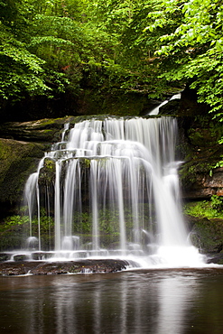 West Burton Waterfall in summer, Wensleydale, Yorkshire Dales, Yorkshire, England, United Kingdom, Europe