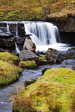 Clough Force on Grisedale Beck near Garsdale Head, Yorkshire Dales, Cumbria, England, United Kingdom, Europe