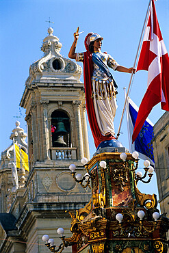 Church of Our Lady of Victories during celebrations for Victory Day on 8th September, Senglea, Malta, Mediterranean, Europe