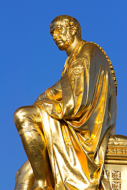 Gilded statue of Prince Albert, The Albert Memorial, Kensington Gardens, London, England, United Kingdom, Europe