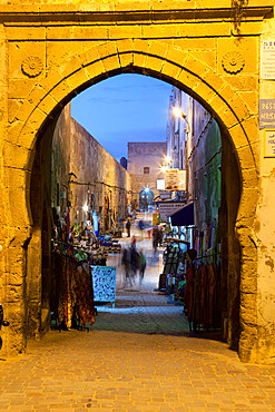 Rue de la Skala in the Medina at night, UNESCO World Heritage Site, Essaouira, Atlantic coast, Morocco, North Africa, Africa