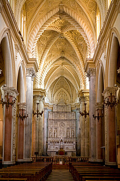 Interior of the Duomo, Erice, Sicily, Italy, Europe