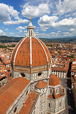 View over the Duomo and city from the Campanile, Florence, UNESCO World Heritage Site, Tuscany, Italy, Europe