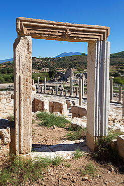 Ruined colonnaded Main Street, Patara, near Kalkan, Lycia, Antalya Province, Mediterranean Coast, Southwest Turkey, Anatolia, Turkey, Asia Minor, Eurasia