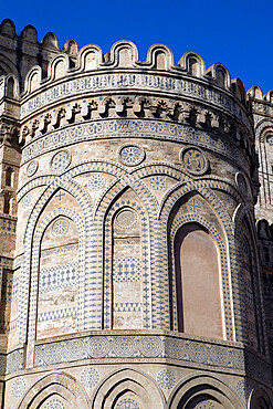 Detail of exterior of the Norman Cattedrale (cathedral), Palermo, Sicily, Italy, Europe