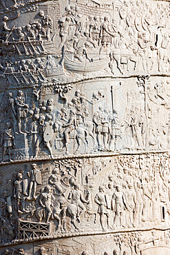 Detail from the Column of Trajan, Trajan Forum (Foro Traiano), UNESCO World Heritage Site, Rome, Lazio, Italy, Europe