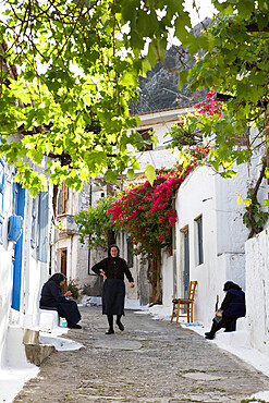 Cretan street scene, Kritsa, Lasithi region, Crete, Greek Islands, Greece, Europe