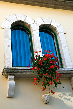 Window in old town, Rab Town, Rab Island, Kvarner Gulf, Croatia, Europe