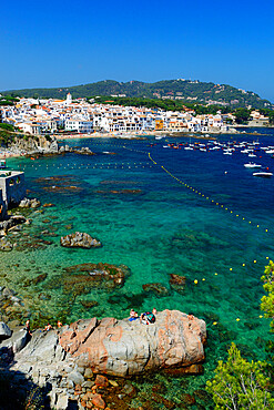 Calella de Palafrugell and Cap de St. Sebastia, Costa Brava, Catalonia, Spain, Mediterranean, Europe