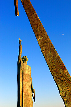 Statue of Pythagoras (Greek philosopher and mathematician), Pythagorion, Samos, Aegean Islands, Greece