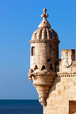 Turret of Torre de Belem, Belem, Lisbon, Portugal, Europe