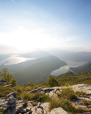 Views over Bay of Kotor, UNESCO World Heritage Site, from Lovcen National Park, Montenegro, Europe