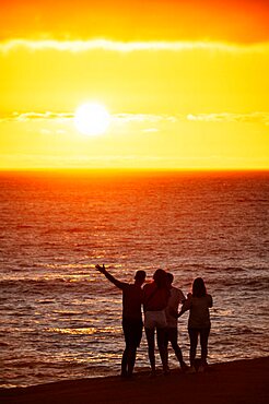 People watching sunset, Camps Bay, Cape Town, Western Cape, South Africa